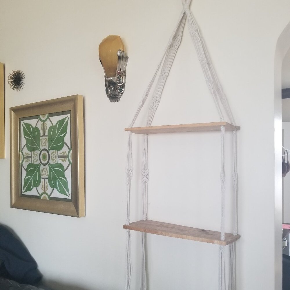 Boho Macramé Two Shelf Plant Hanger